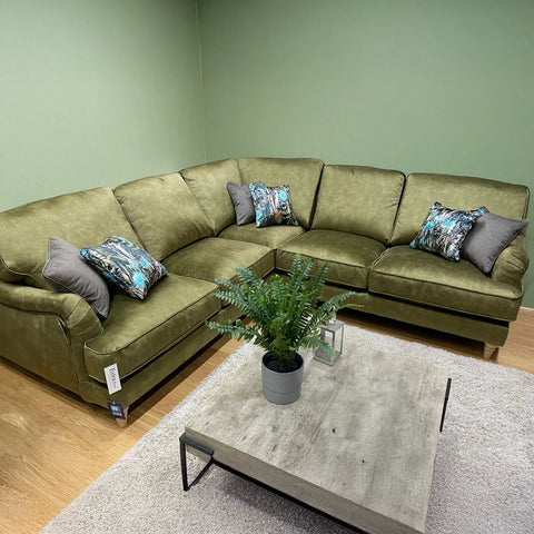 Wallace Jedi Airforce Blue Fabric 2 Corner 2 Sofa