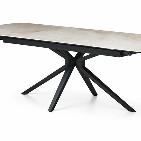 Beatrix Whisper Jade Sintered Stone Extending Dining Table
