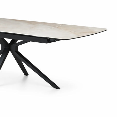 Beatrix Whisper Jade Sintered Stone Extending Dining Table