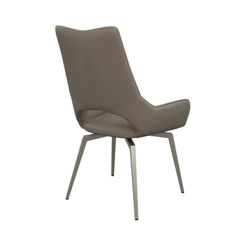 Lorenzano Taupe Glass Extending Dining Table & Bella Grey Swivel Chairs Set