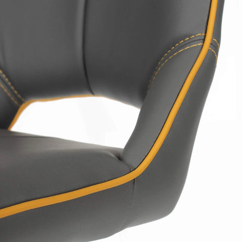 Bella Swivel Leather Effect Bar Chair – Graphite Grey & Yellow - Pendle Village Furniture