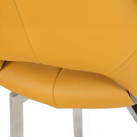 Bella Swivel Leather Effect Bar Chair – Graphite Grey & Yellow - Pendle Village Furniture