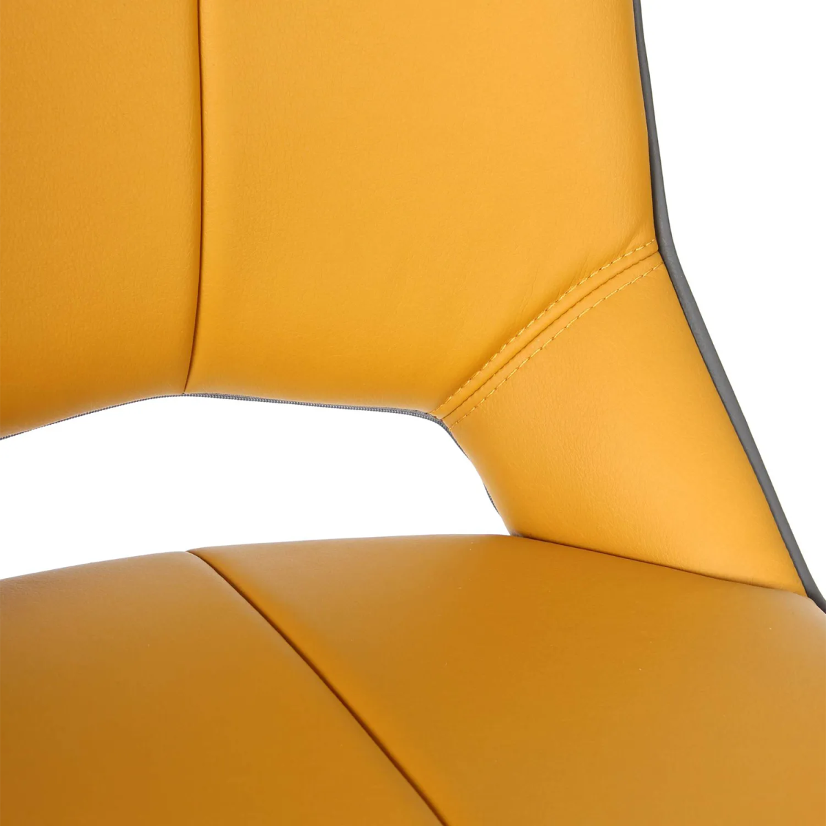 Bella Swivel Leather Effect Bar Chair – Graphite Grey & Yellow - Pendle Village Furniture