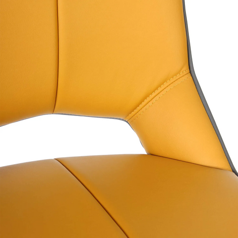 Bella Swivel Leather Effect Bar Chair – Graphite Grey & Yellow - Pendle Village Furniture