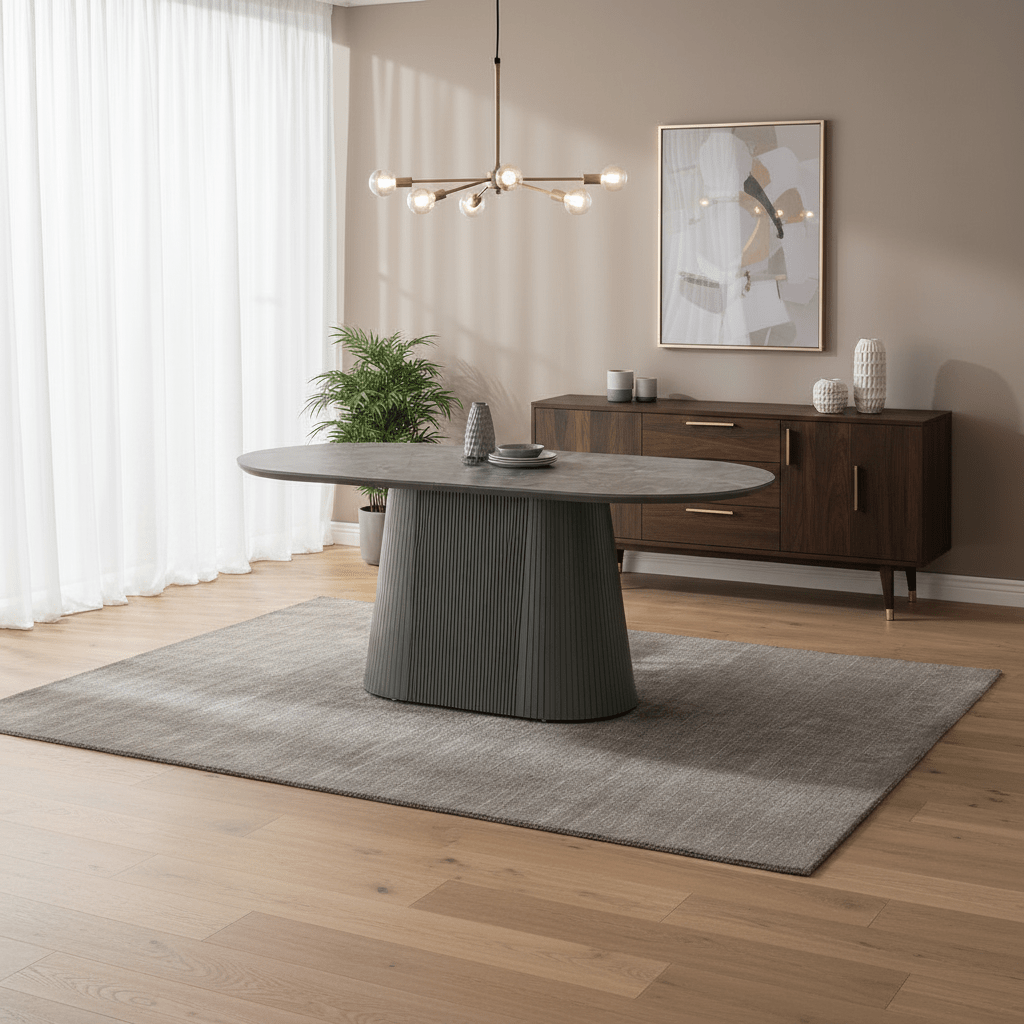 Bellagio 180cm Sintered Stone Oval Dining Table