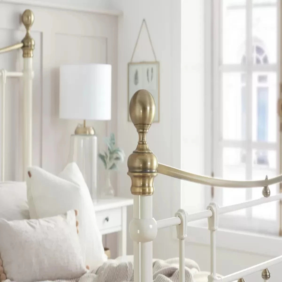 Metal bed structure designed for stability and long lasting support.