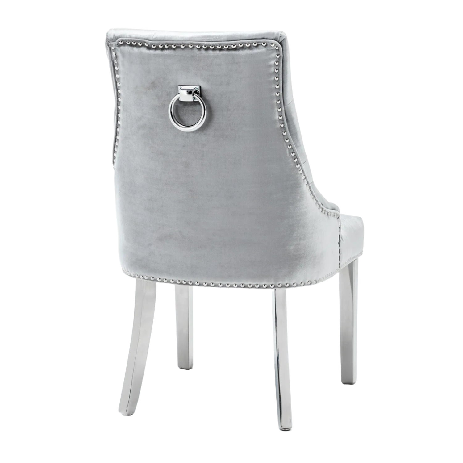 Arianna Round White Marble Dining Table with 4 Belvedere Chairs, choose from 5 colours of marble table top - Back View of Chair 