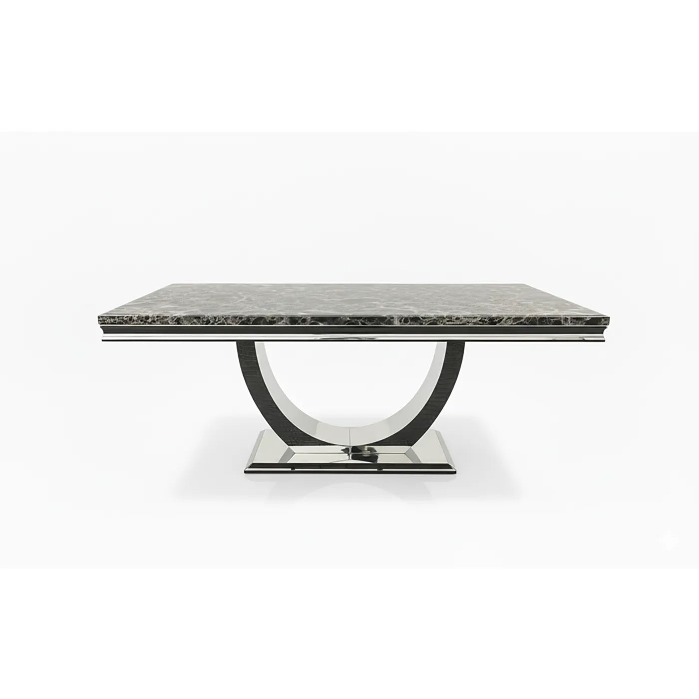 Bentley Black Marble Coffee Table with Chrome Base - Pendle Village Furniture