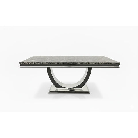 Bentley Black Marble Coffee Table with Chrome Base - Pendle Village Furniture