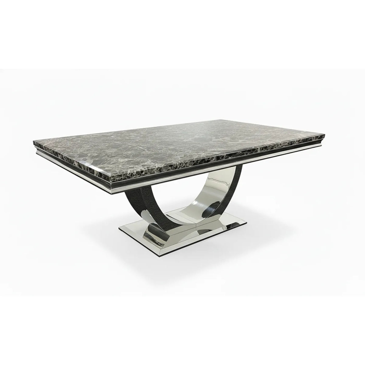 Bentley Black Marble Coffee Table with Chrome Base - Pendle Village Furniture