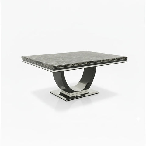 Bentley Black Marble Coffee Table with Chrome Base - Pendle Village Furniture