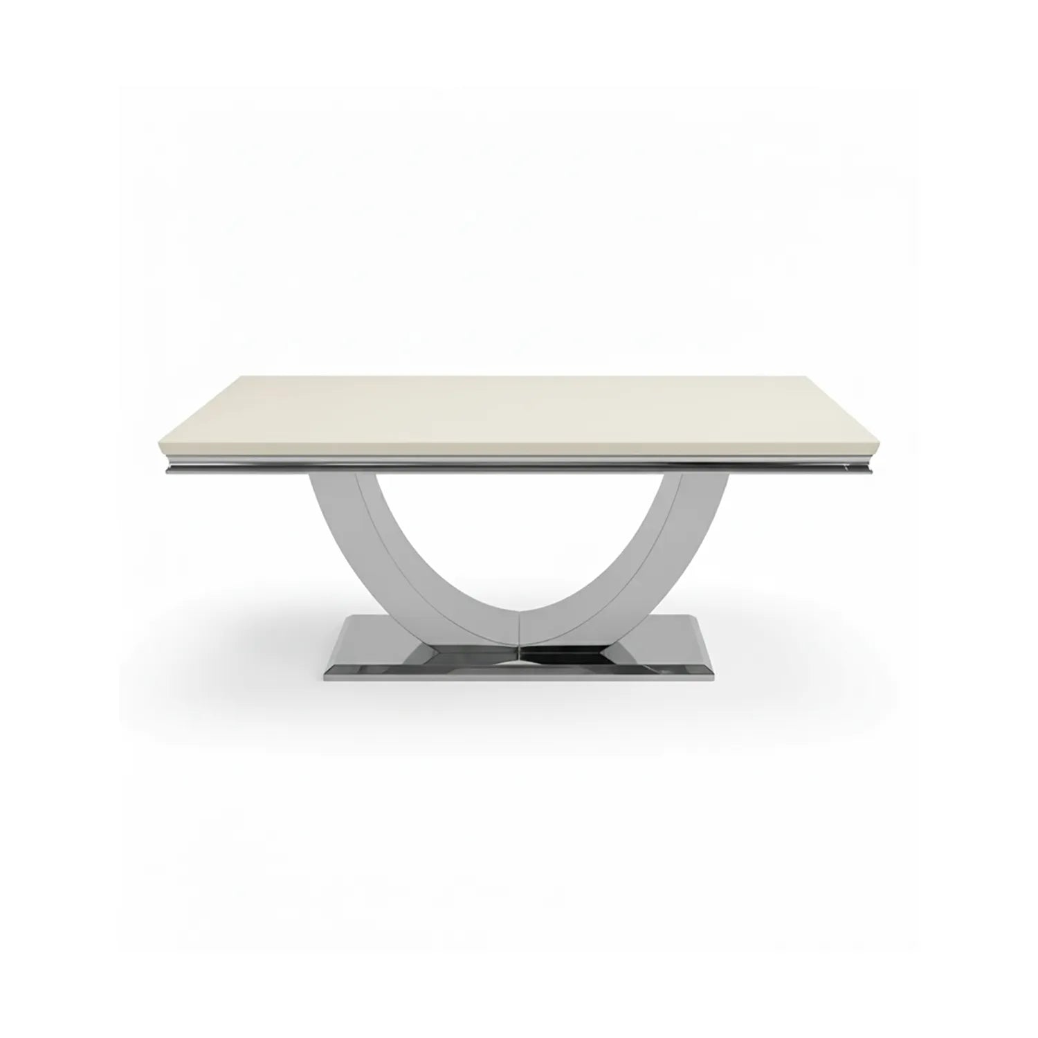 Bentley Cream Marble Coffee Table with Chrome Base - Pendle Village Furniture