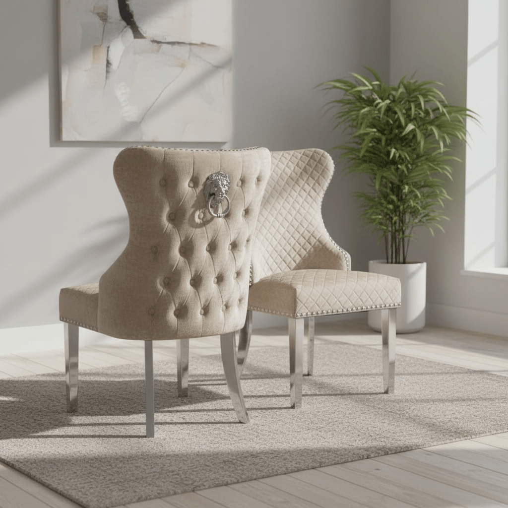 Bentley Cream Shimmer Dining Chairs - Set of 4