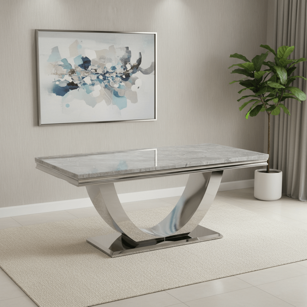 Bentley 1.8M Marble Top Dining Table