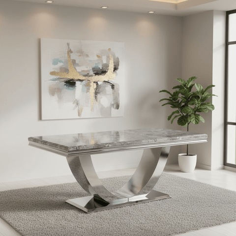 Bentley Venice Grey Marble Top Dining Table