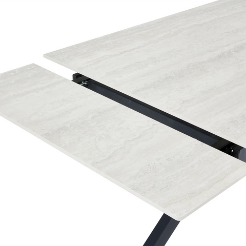 Bergen Ivory Sintered Stone Ceramic Extending Dining Table 120–180cm