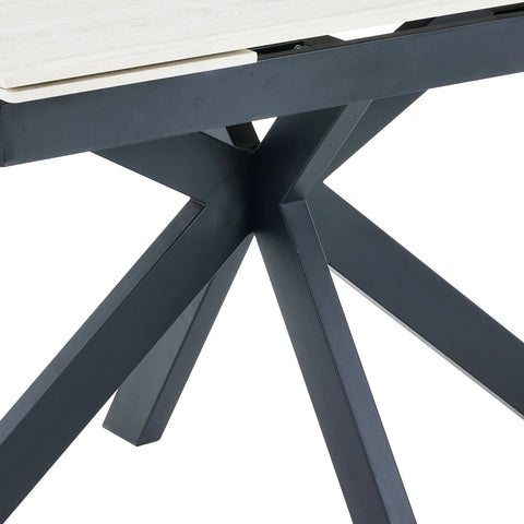 Bergen Ivory Sintered Stone Ceramic Extending Dining Table 120–180cm