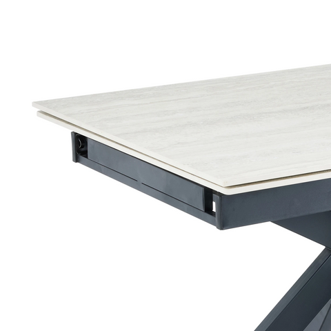 Bergen Ivory Sintered Stone Ceramic Extending Dining Table 120–180cm