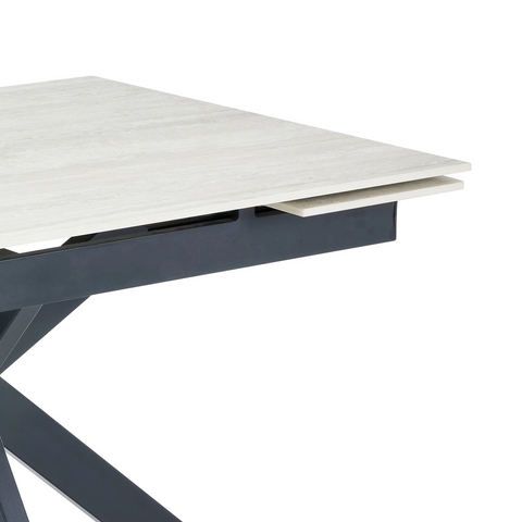 Bergen Ivory Sintered Stone Ceramic Extending Dining Table 120–180cm