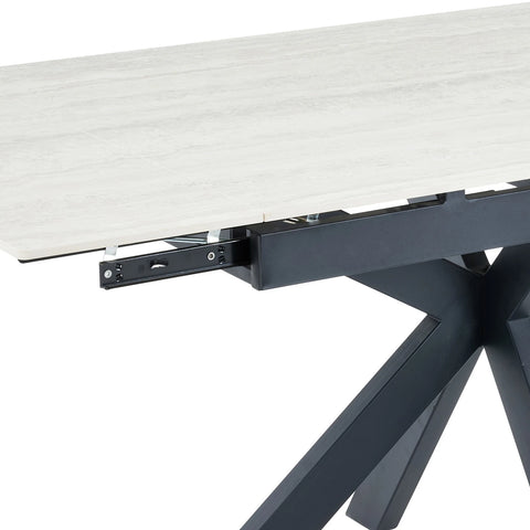 Bergen Ivory Sintered Stone Ceramic Extending Dining Table 120–180cm