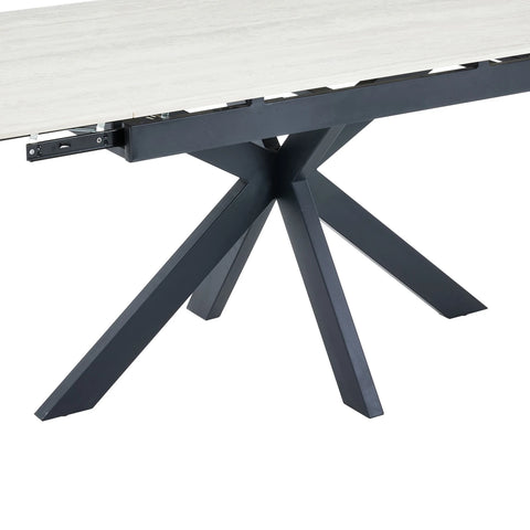 Bergen Ivory Sintered Stone Ceramic Extending Dining Table 120–180cm