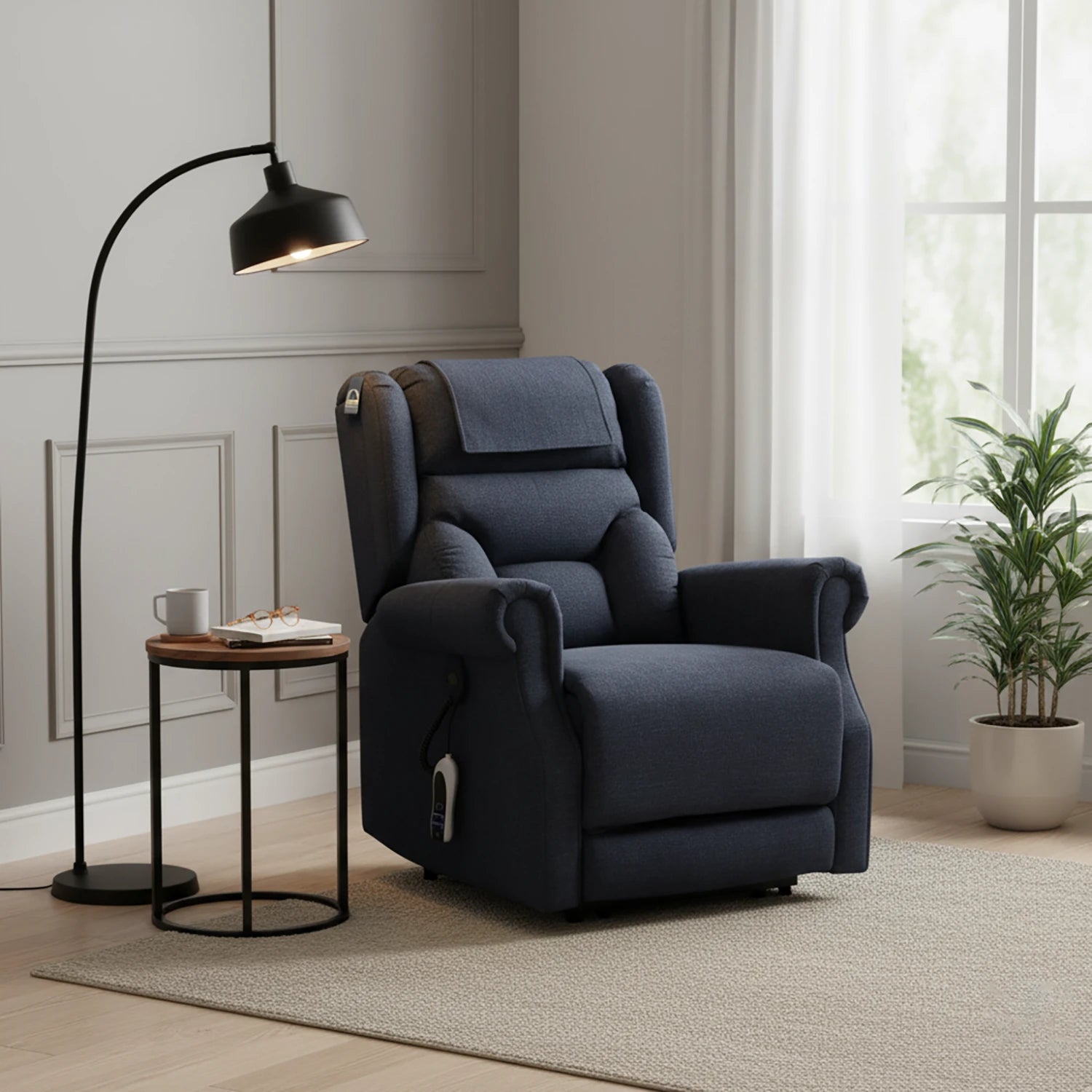 Berkshire Deep Blue Dual or Quad Motor Lift & Tilt Recliner Chair - Pendle Village Furniture