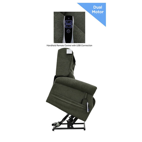 Berkshire Olive Dual or Quad Motor Lift & Tilt Recliner Chair - Pendle Village Furniture