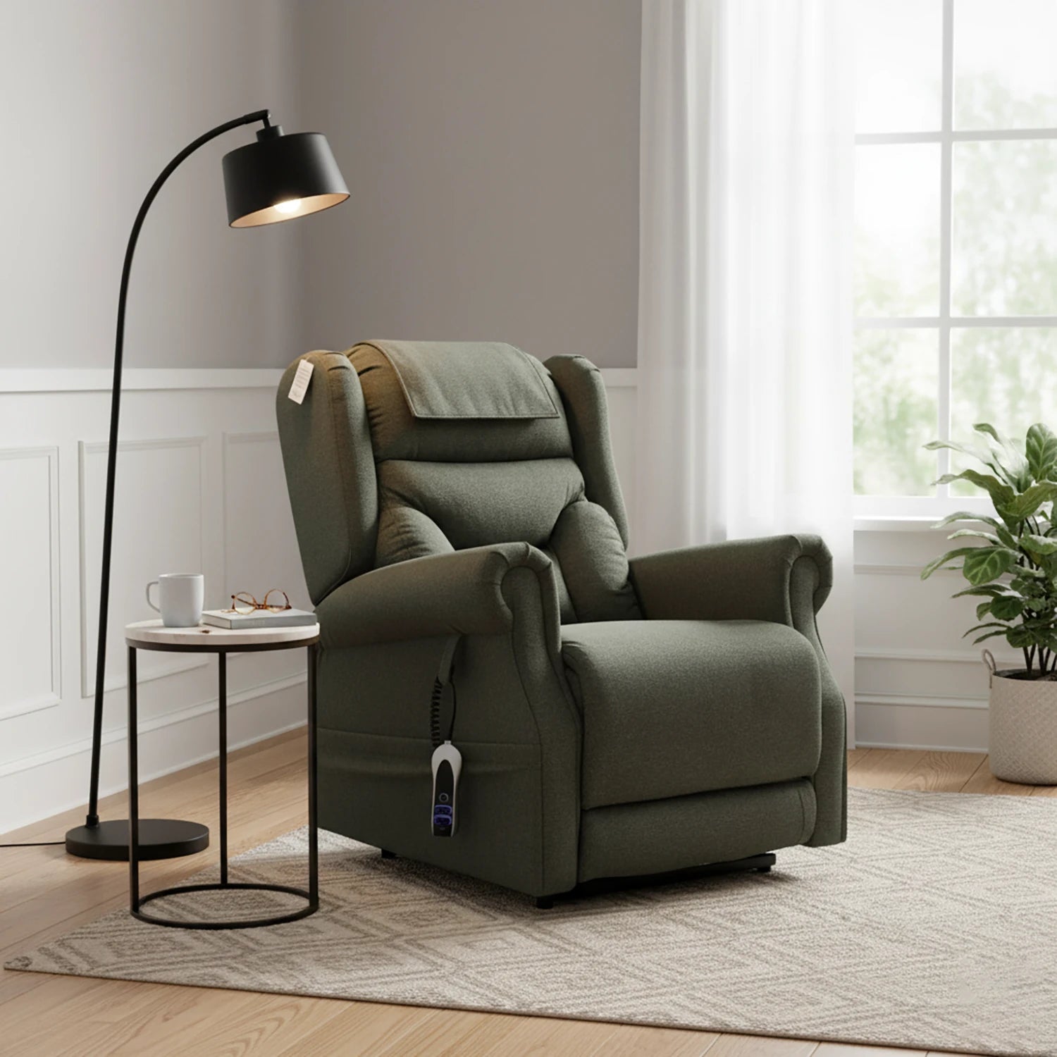 Berkshire Olive Dual or Quad Motor Lift & Tilt Recliner Chair - Pendle Village Furniture