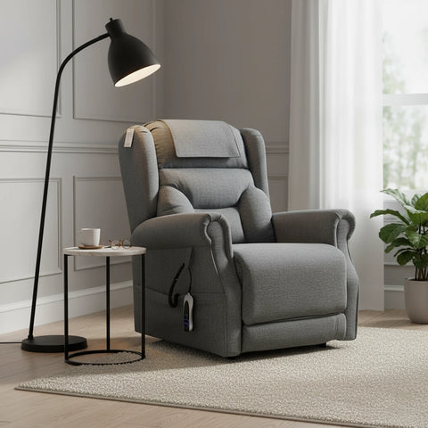 Berkshire Steel Grey Dual or Quad Motor Lift & Tilt Recliner Chair - Pendle Village Furniture