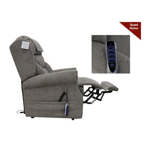 Berkshire Stone Grey Dual or Quad Motor Lift & Tilt Recliner Chair - Pendle Village Furniture