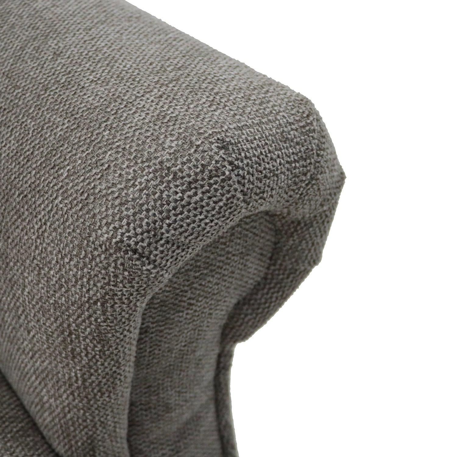 Close up of rounded arm of Berkshire Stone Fabric Upholstered Premium Comfort Accessibility Rise & Recline Chair with Dual or Quad Motor