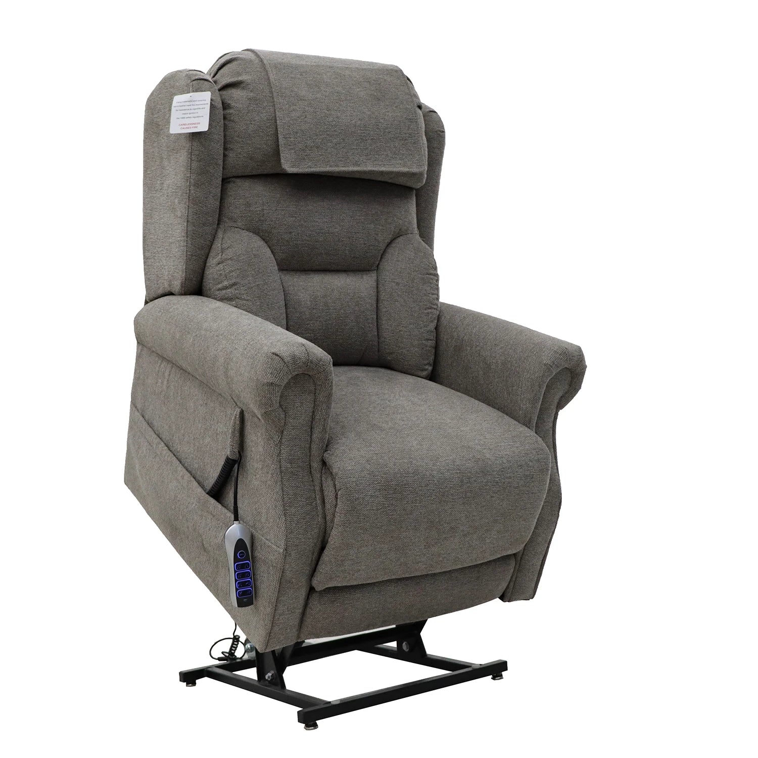 Rise & Tilt Recliner Chair with Quad Motor, Padded Back Rest AND  seat, Upholstered in Mink Fabric