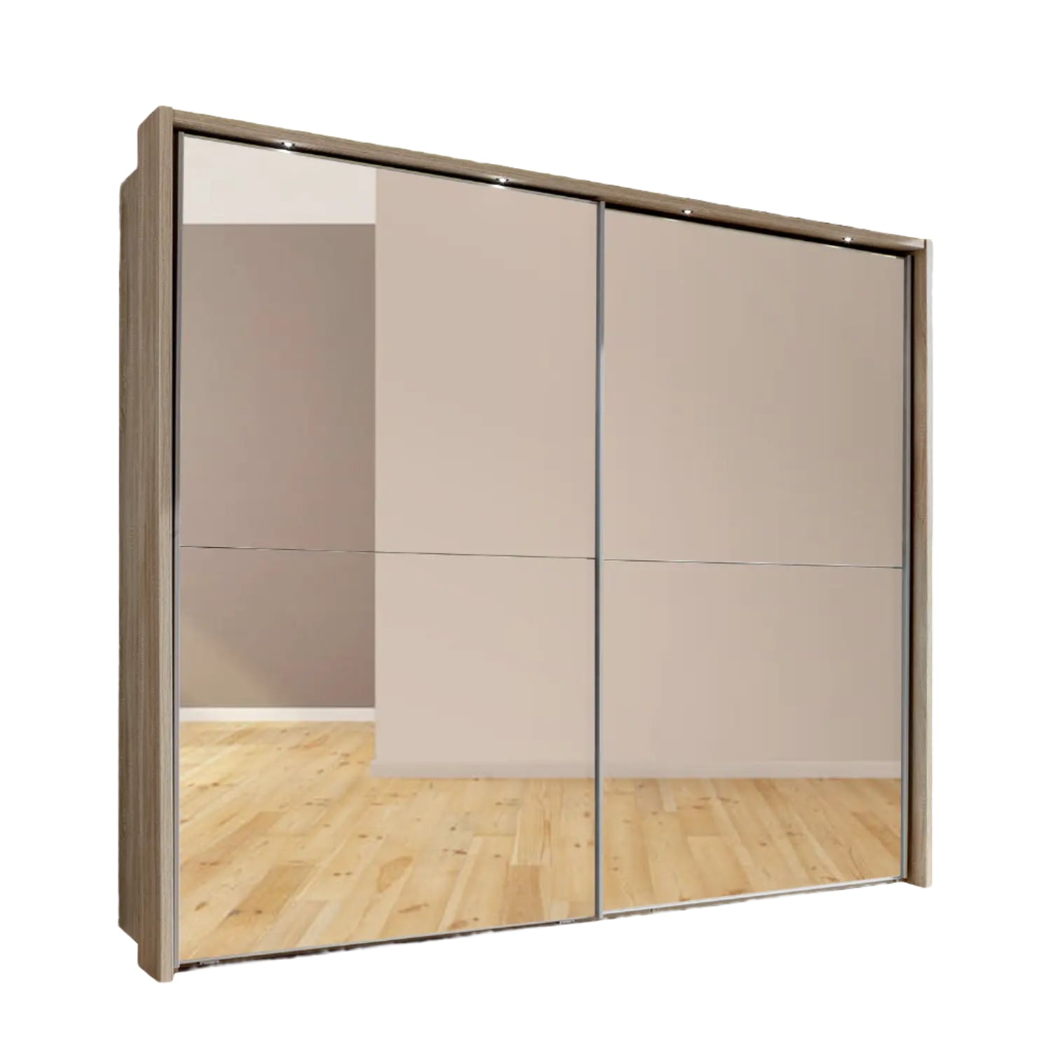 Wiemann Bristol Rustic Oak Mirrored Sliding Door Wardrobe, We will Deliver and assemble the wardrobe. Available in 4 Width Sizes 150cm, 200cm, 250cm and 300cm height is 217cm - Rustic Oak Mirrored Wardrobe 