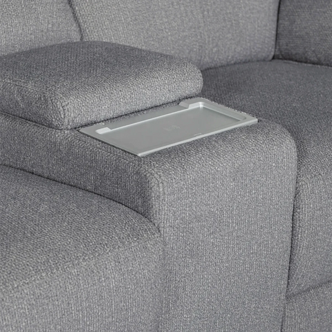 Bailey 2 Seater Electric Recliner Sofa with Console – Grey