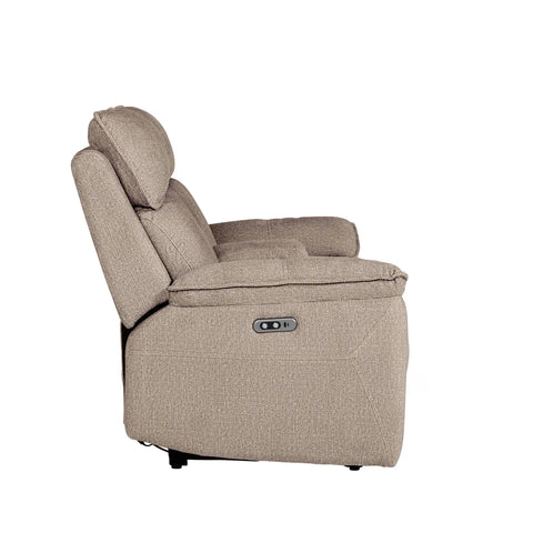 Bailey 2 Seater Electric Recliner Sofa with Console – Latte