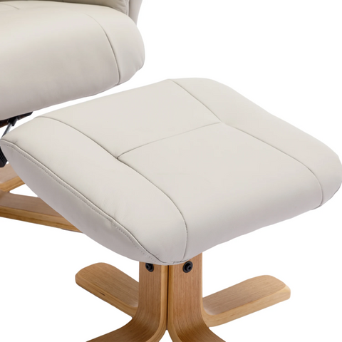Bigelow Leather Match Swivel Recliner Chair with Footstool - Pendle Village Furniture