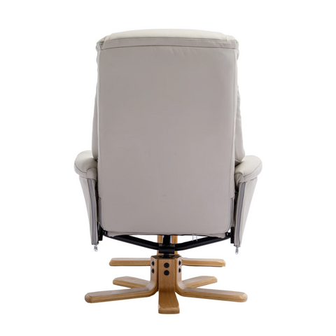 Bigelow Leather Match Swivel Recliner Chair with Footstool - Pendle Village Furniture