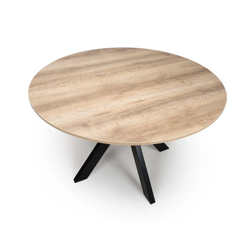 Bolton Distressed Oak Effect Round Dining Table 120cm