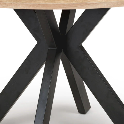 Bolton Distressed Oak Effect Round Dining Table 120cm