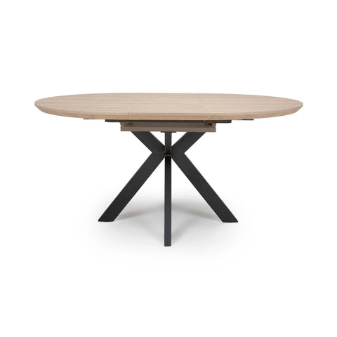Bolton Grey Oak Effect Round to Oval Extending Smart Top Dining Table