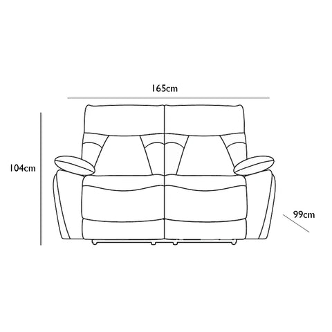 Bolton Electric Recliner Sofa Range - 2 Seater Dimensions