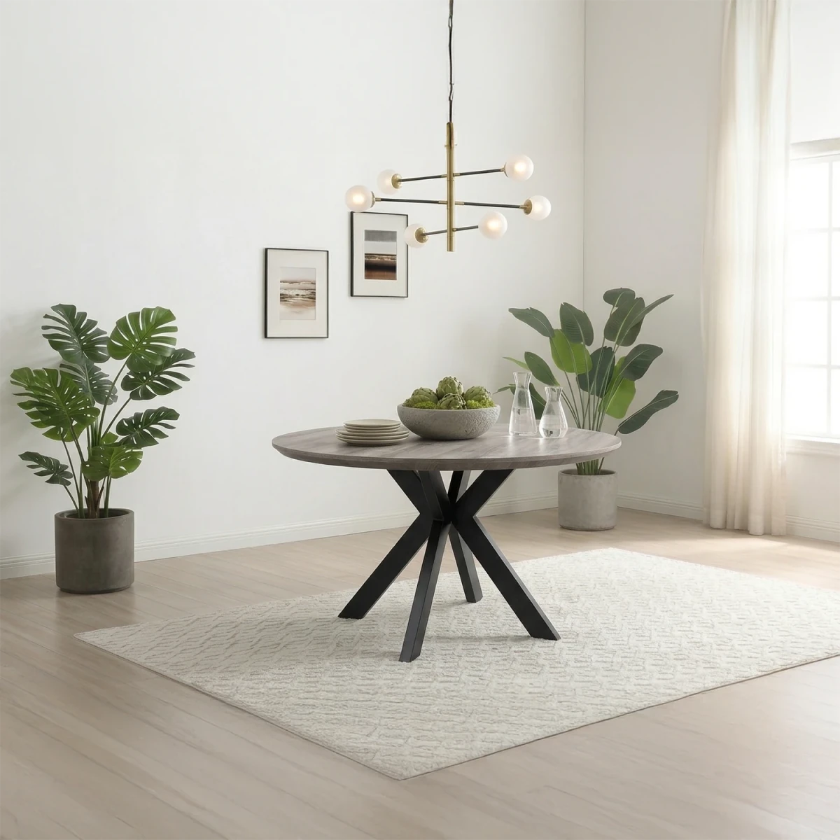 Bolton Grey Oak Effect Round Dining Table 120cm