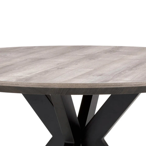 Bolton Grey Oak Effect Round Dining Table 120cm