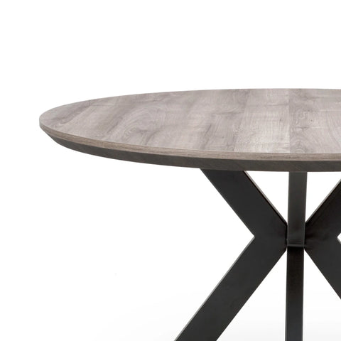 Bolton Grey Oak Effect Round Dining Table 120cm