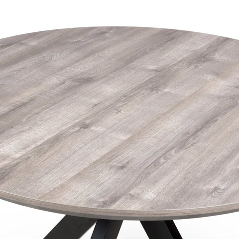 Bolton Grey Oak Effect Round Dining Table 120cm