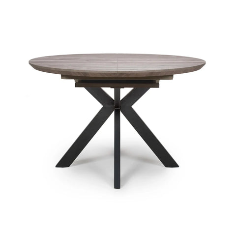 Bolton Grey Oak Effect Round to Oval Extending Smart Top Dining Table