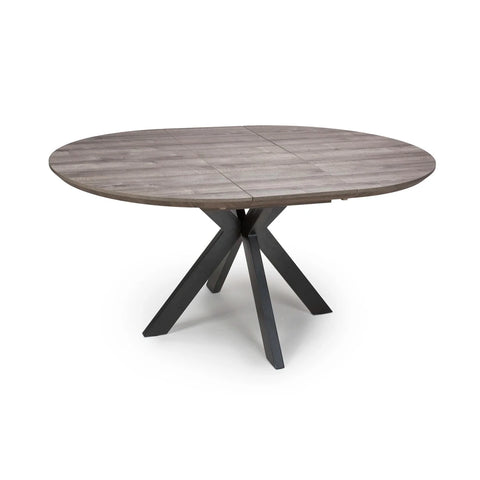 Bolton Grey Oak Effect Round to Oval Extending Smart Top Dining Table