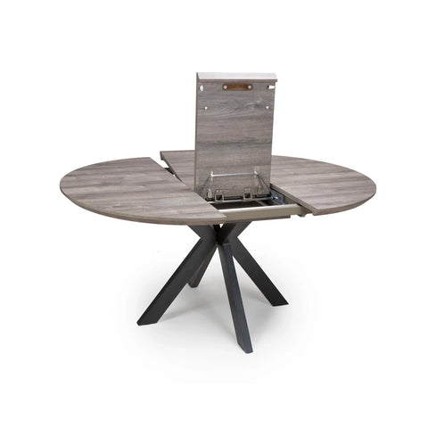 Bolton Grey Oak Effect Round to Oval Extending Smart Top Dining Table