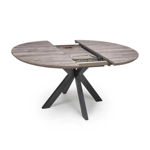 Bolton Grey Oak Effect Round to Oval Extending Smart Top Dining Table