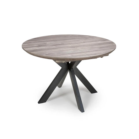 Bolton Grey Oak Effect Round to Oval Extending Smart Top Dining Table